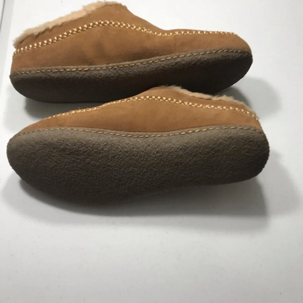 Sorel Suede Shearling Clog Slippers - Tan Size 12 SB-BB
